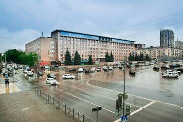 Фото номера Премиум Стандарт одноместный номер с полутороспальной кроватью Гостиница Прикамье г. Пермь 14